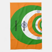 India Nationale Vlag Kleuren Design met "Hakuna Ma Theedoek (Verticaal)