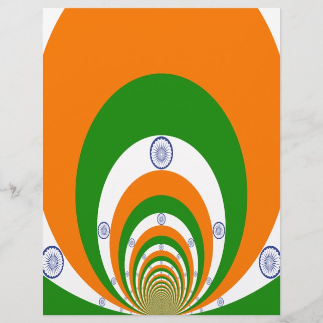 India Nationale Vlag Kleuren Kaleidoscoop (Voorkant)