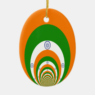 India Nationale Vlag Kleuren Kaleidoscoop Keramisch Ornament