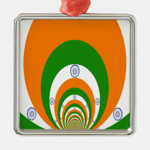 India Nationale Vlag Kleuren Kaleidoscoop Metalen Ornament