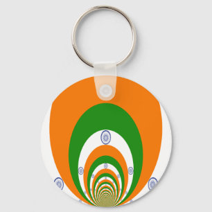 India Nationale Vlag Kleuren Kaleidoscoop Sleutelhanger