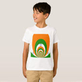 India Nationale Vlag Kleuren Kaleidoscoop T-shirt (Voorkant volledig)