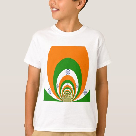 India Nationale Vlag Kleuren Kaleidoscoop T-shirt (Voorkant)