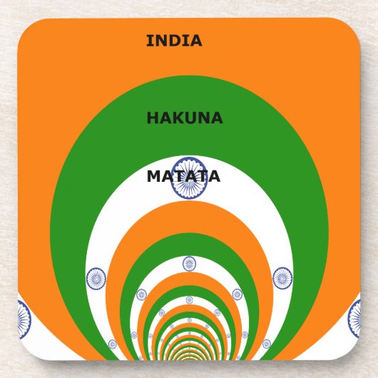 India Nationale vlag kleuren ontwerp. Hakuna Matat Bier Onderzetter (Voorkant)