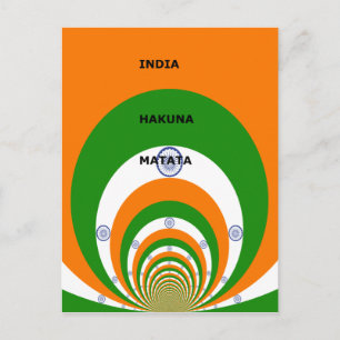 India Nationale vlag kleuren ontwerp. Hakuna Matat Briefkaart