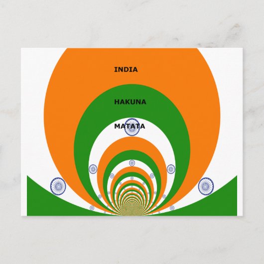 India Nationale vlag kleuren ontwerp. Hakuna Matat Briefkaart (Voorkant)