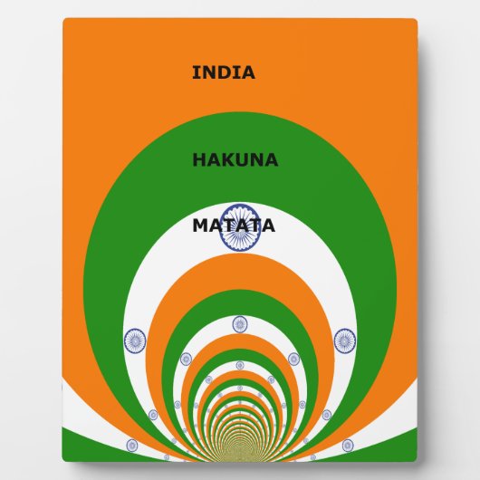India Nationale vlag kleuren ontwerp. Hakuna Matat Fotoplaat (Voorkant)
