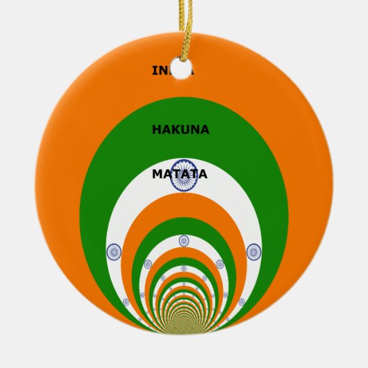 India Nationale vlag kleuren ontwerp. Hakuna Matat Keramisch Ornament (Voorkant)