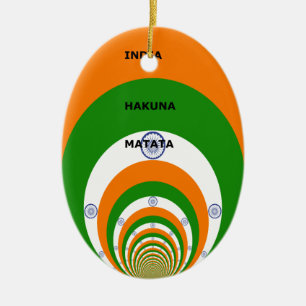 India Nationale vlag kleuren ontwerp. Hakuna Matat Keramisch Ornament