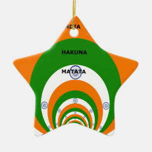 India Nationale vlag kleuren ontwerp. Hakuna Matat Keramisch Ornament