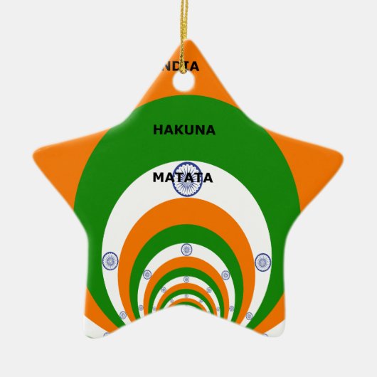 India Nationale vlag kleuren ontwerp. Hakuna Matat Keramisch Ornament (Voorkant)