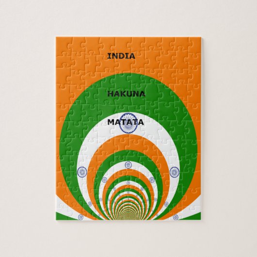 India Nationale vlag kleuren ontwerp. Hakuna Matat Legpuzzel (Verticaal)