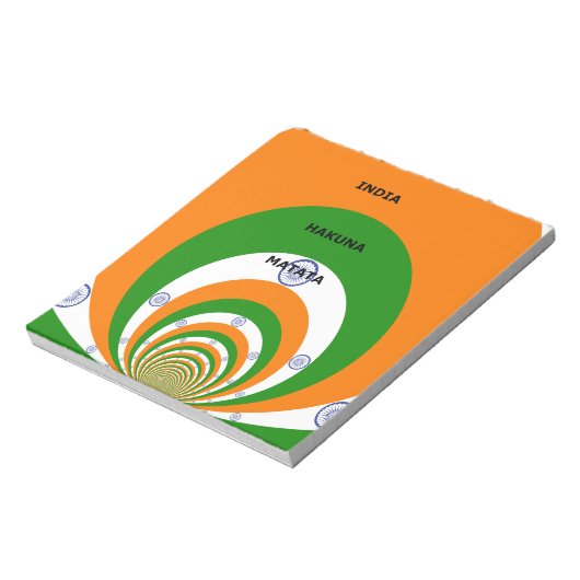 India Nationale vlag kleuren ontwerp. Hakuna Matat Notitieblok (Linkerzijde)
