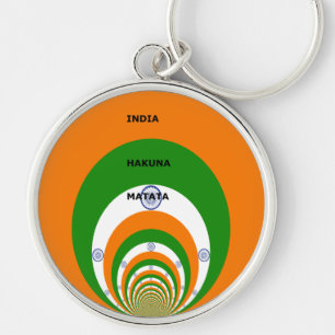 India Nationale vlag kleuren ontwerp. Hakuna Matat Sleutelhanger
