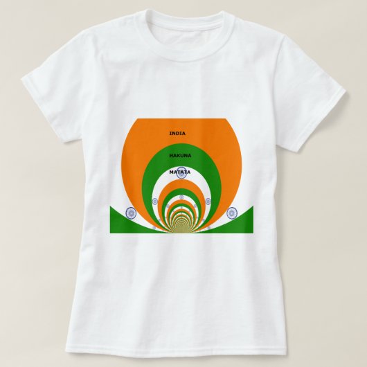 India Nationale vlag kleuren ontwerp. Hakuna Matat T-shirt (Design voorkant)