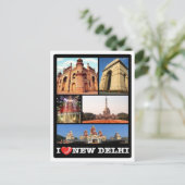 India - New Delhi - I Love - Briefkaart (Staand voorkant)
