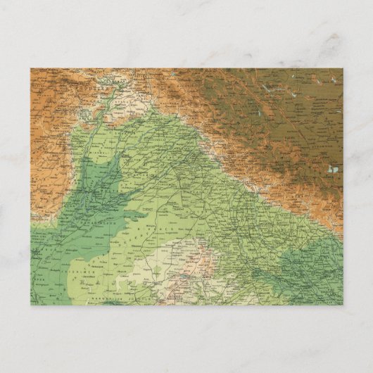 India noordwestelijke deel briefkaart (Voorkant)