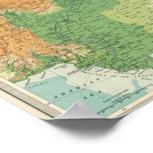 India noordwestelijke deel poster (Hoek)