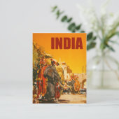 India, olifanten stadsparade briefkaart (Staand voorkant)