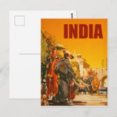 India, olifanten stadsparade briefkaart (Voorkant / Achterkant)