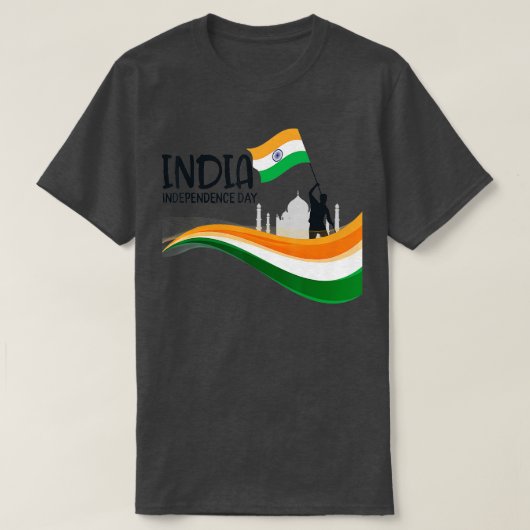 India Onafhankelijkheidsdag 15 augustus Indische v T-shirt (Design voorkant)