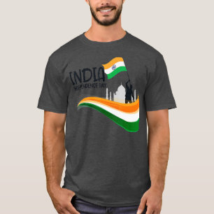 India Onafhankelijkheidsdag 15 augustus Indische v T-shirt