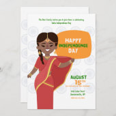 India Onafhankelijkheidsdag Feest Kaart (Voorkant / Achterkant)