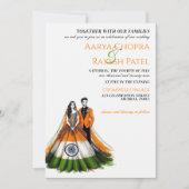 India paar bruiloft uitnodiging (Voorkant)