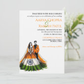 India paar bruiloft uitnodiging (Staand voorkant)