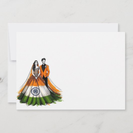 India paar bruiloft uitnodiging (Achterkant)