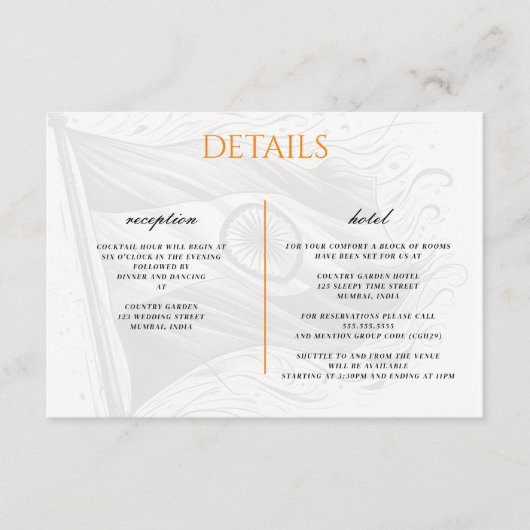 India paar informatiekaartje (Voorkant)