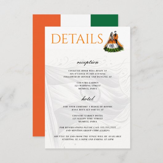 India paar informatiekaartje (Voorkant / Achterkant)