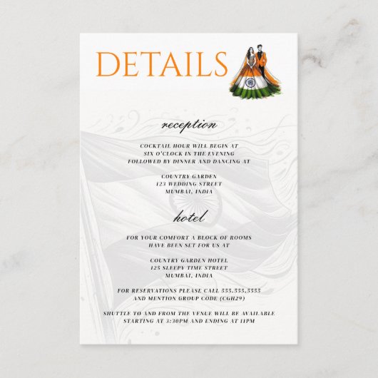 India paar informatiekaartje (Voorkant)