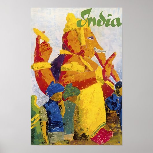 India Painting Ganesh Print Hindi Art (Voorkant)