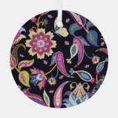 India Paisley Naadloos Bloemen Ornament (Achterkant)