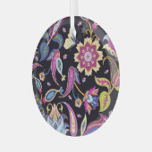 India Paisley Naadloos Bloemen Ornament (Voorkant links)