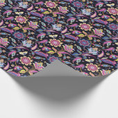 India Paisley Naadloos Bloemen Ornament Cadeaupapier (Hoek)