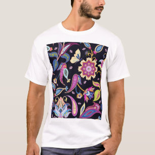 India Paisley Naadloos Bloemen Ornament T-shirt