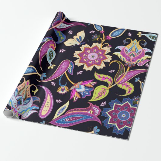 India paisleypatroon cadeaupapier (Uitgerold)