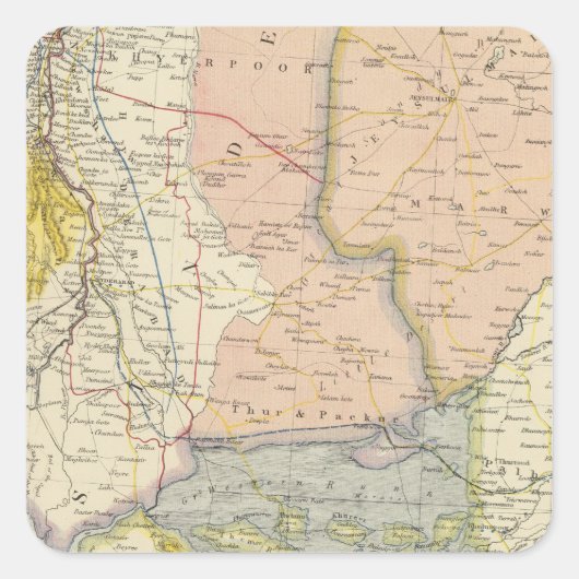 India, Pakistan Vierkante Sticker (Voorkant)