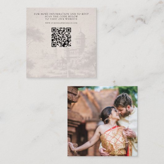 India Passport Wedding QR Informatiekaartje (Voorkant / Achterkant)
