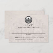 India Passport Wedding RSVP Kaartje (Voorkant / Achterkant)