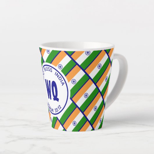 INDIA Patriotic Indische vlag Latte Mok (Rechterhoek)