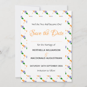 INDIA Patriotic Wedding Special Celebration SINAAS Save The Date