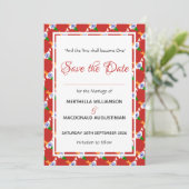 INDIA Patriottische Trouwdag Speciale Viering ROOD Save The Date (Staand voorkant)