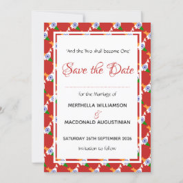 INDIA Patriottische Trouwdag Speciale Viering ROOD Save The Date