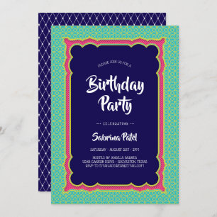 India Patronen Birthday Party 2 Kaart