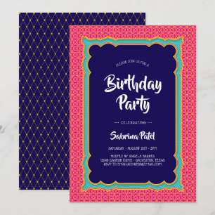 India Patronen Verjaardagsfeest 1 Kaart