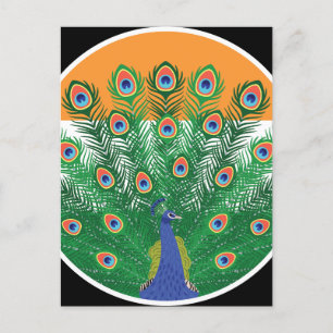 India Peafowl Indiase nationale dierenvlag Briefkaart