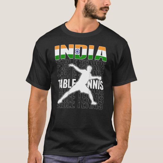 India Ping Pong Proud Indian Table Tennis Support T-shirt (Voorkant)